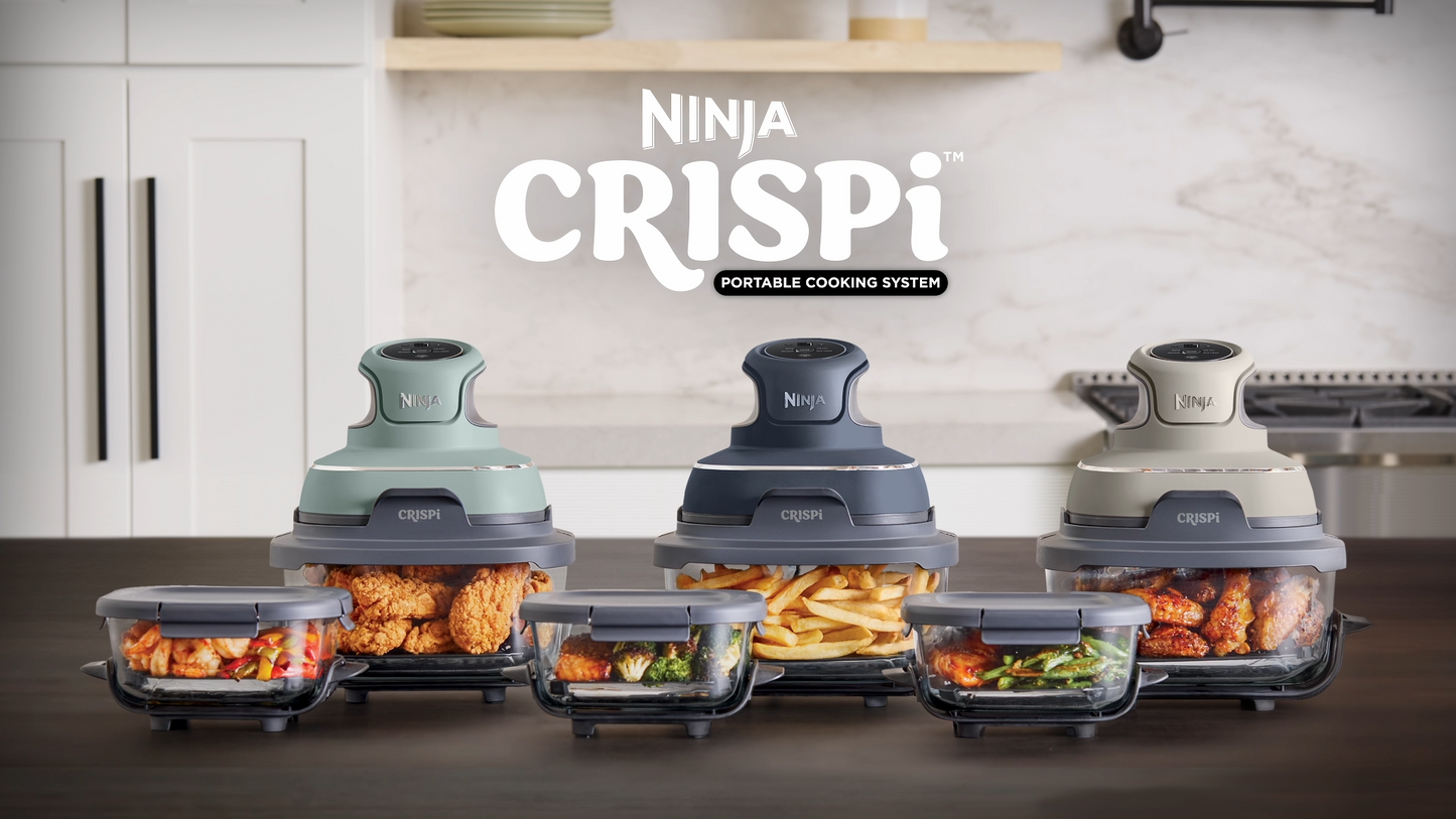 Ninja Crispi 5-en-1 Système de cuisson en verre portable avec friteuse à air, 3 contenants et couvercles