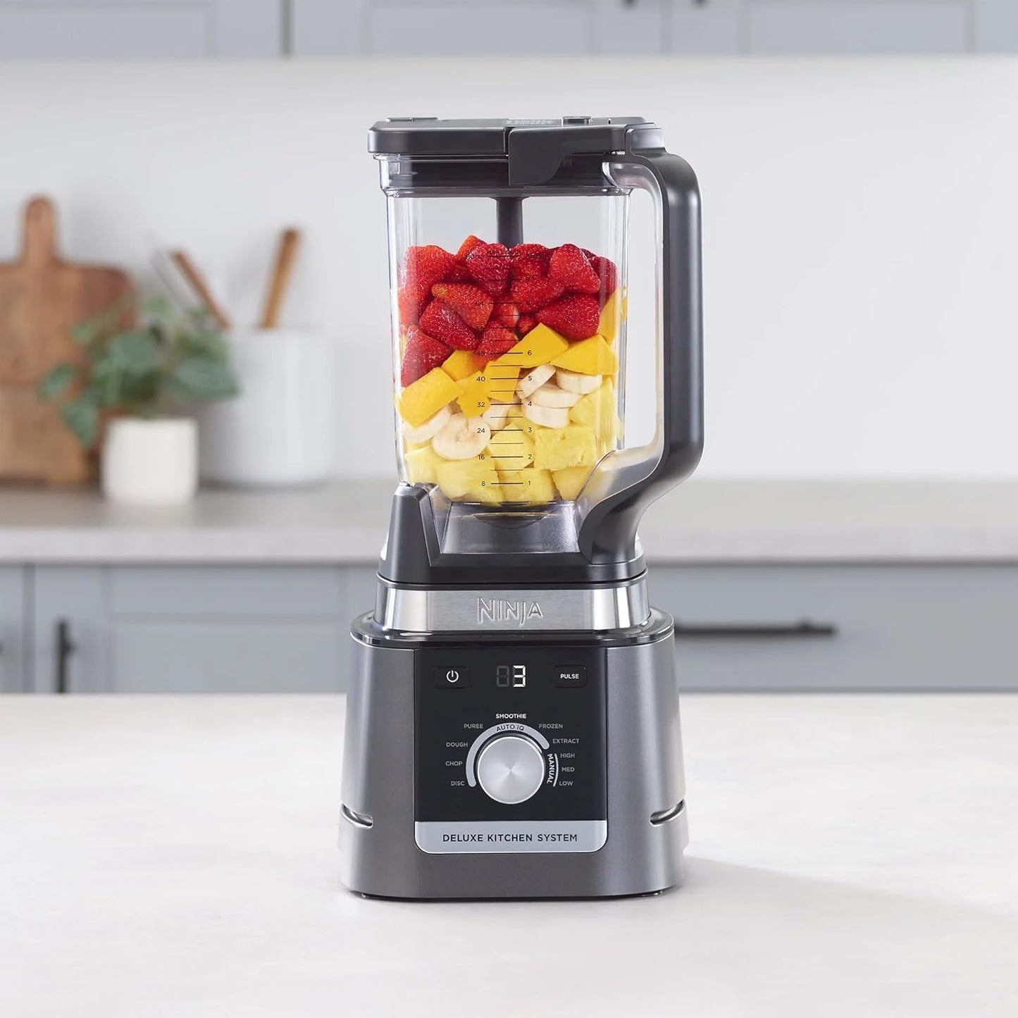 Ninja CO905KS Système de cuisine Deluxe, base Auto-IQ de 1600 W, pichet de 88 oz, robot culinaire Deluxe de 9 tasses, (1) tasse à portion unique de 24 oz