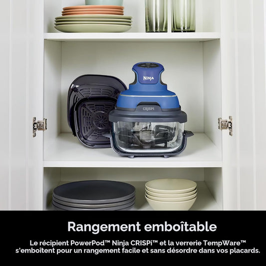 Ninja Crispi 5-en-1 Système de cuisson en verre portable avec friteuse à air, 3 contenants et couvercles