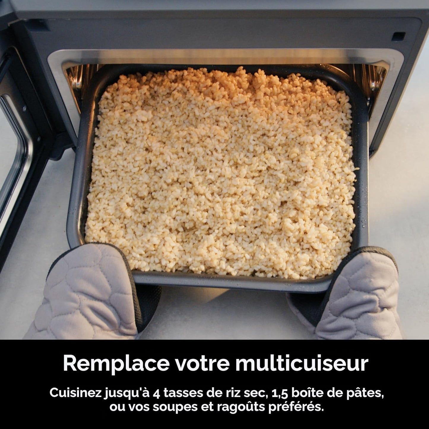 Ninja Combi Tout-en-un Multicuiseur, Four et Friteuse à air, 14 fonctions, Cuiseur combiné + Friture à l'air, Cuisson au four, Rôtissage, Cuisson lente et plus, 3 accessoires, Acier inoxydable